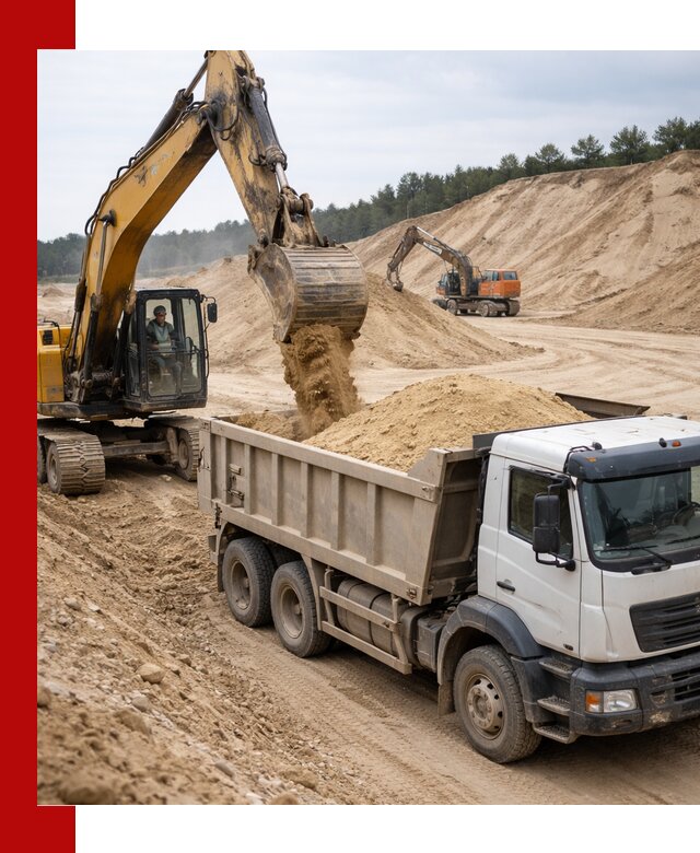 Доставка карьерного песка с самосвалами и разгрузкой в Златоусте