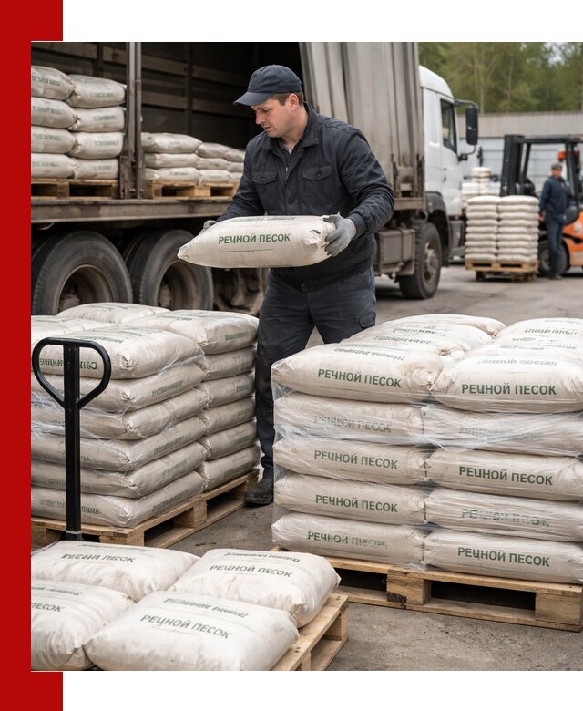 Речной песок в мешках с доставкой в Златоусте