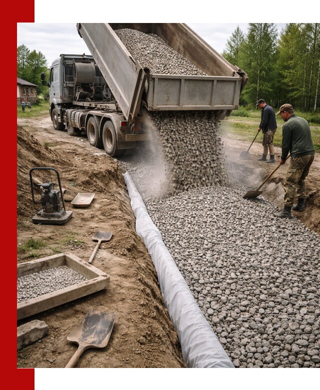 Гравий для дренажа с доставкой в Златоусте качественный и недорогой