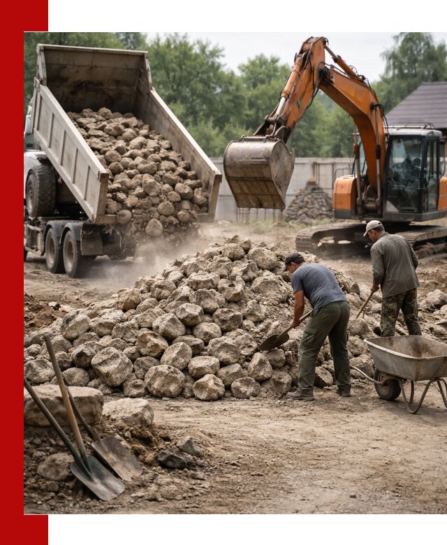 Доставка и разгрузка бутового камня в Златоусте