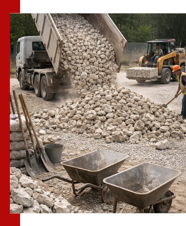 Доставка и продажа бутового известнякового камня в Златоусте