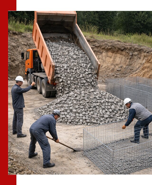 Камень для габионов с доставкой в Златоусте быстро и надёжно