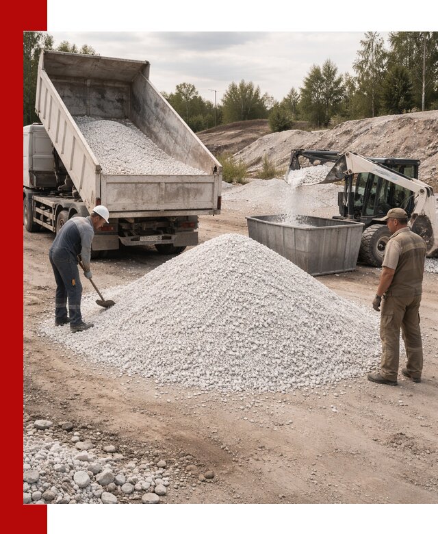 Доставка и продажа белой мраморной крошки в Златоусте