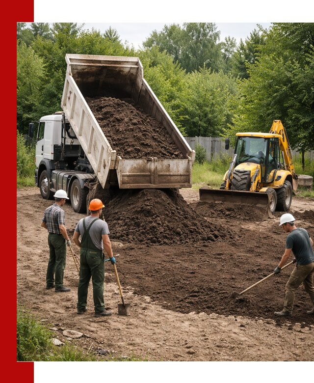 Доставка и укладка грунта для выравнивания участка в Златоусте