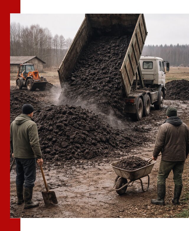 Доставка низинного торфа с разгрузкой и доставкой в Златоусте