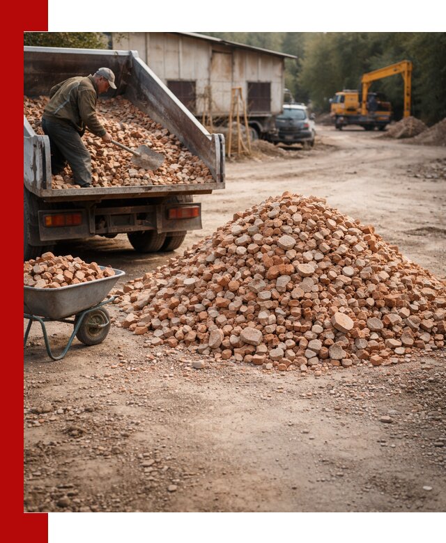 Доставка и подушка из боя кирпича с разгрузкой в Златоусте