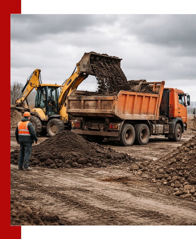 Вывоз грунта и строительного мусора в Златоусте грузовыми самосвалами