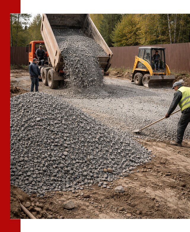 Отсыпка участка щебнем с доставкой и уплотнением в Златоусте