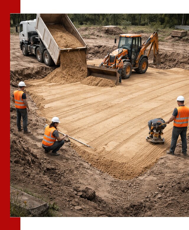 Устройство песчаной подушки для фундаментов и дорог в Златоусте